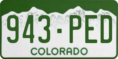 CO license plate 943PED