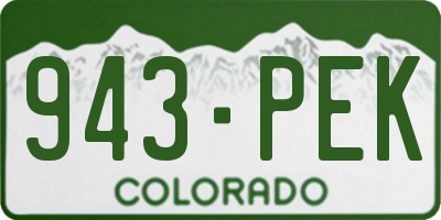 CO license plate 943PEK