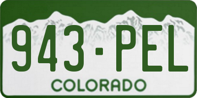 CO license plate 943PEL