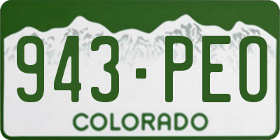 CO license plate 943PEO
