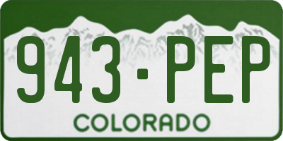 CO license plate 943PEP