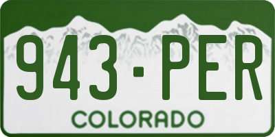 CO license plate 943PER