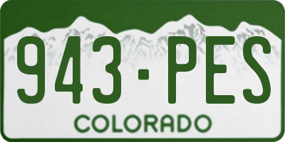 CO license plate 943PES