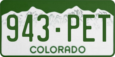 CO license plate 943PET