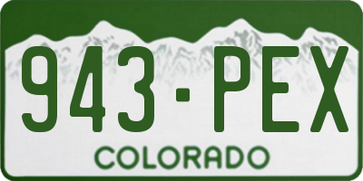 CO license plate 943PEX