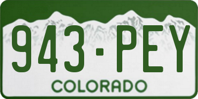 CO license plate 943PEY
