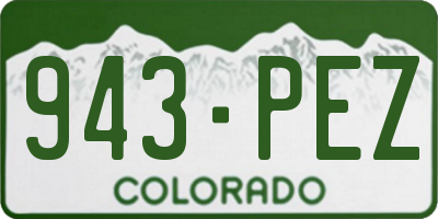 CO license plate 943PEZ