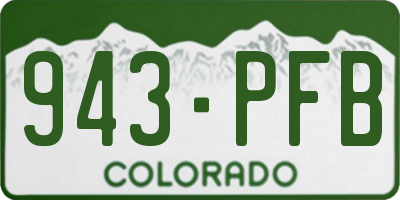 CO license plate 943PFB