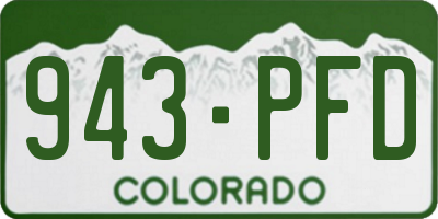 CO license plate 943PFD