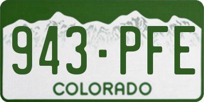 CO license plate 943PFE