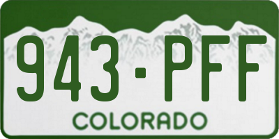 CO license plate 943PFF