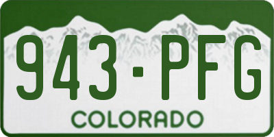 CO license plate 943PFG