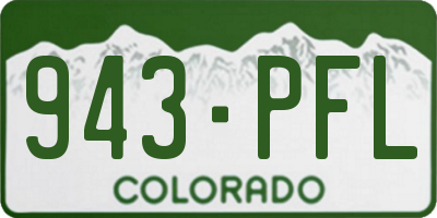CO license plate 943PFL