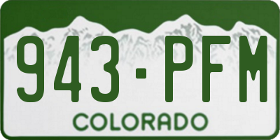 CO license plate 943PFM