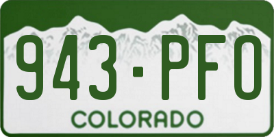 CO license plate 943PFO