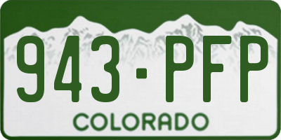 CO license plate 943PFP