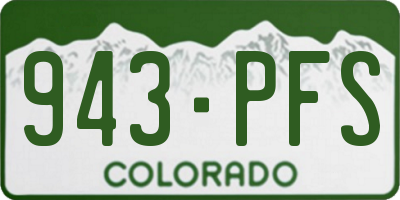 CO license plate 943PFS