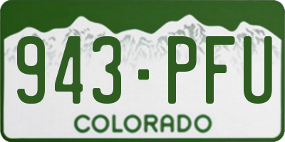 CO license plate 943PFU