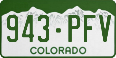 CO license plate 943PFV