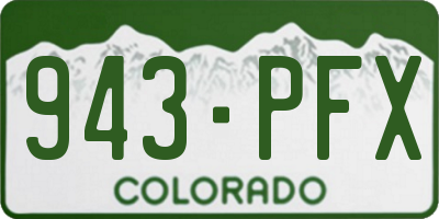 CO license plate 943PFX