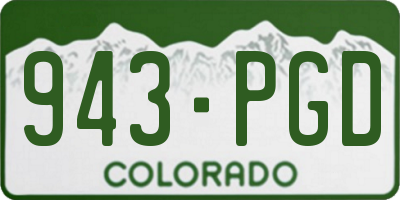CO license plate 943PGD