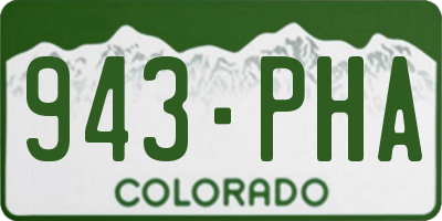 CO license plate 943PHA