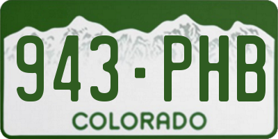 CO license plate 943PHB