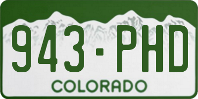 CO license plate 943PHD