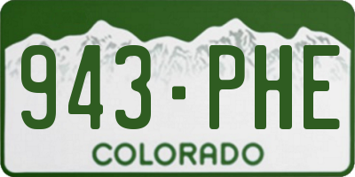 CO license plate 943PHE