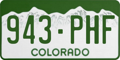 CO license plate 943PHF