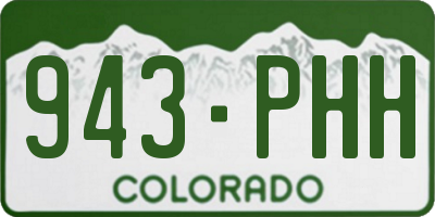 CO license plate 943PHH
