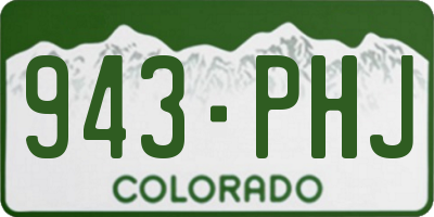 CO license plate 943PHJ