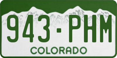 CO license plate 943PHM