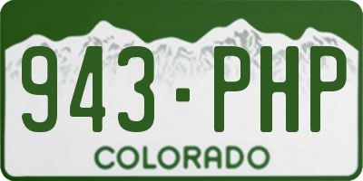 CO license plate 943PHP