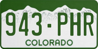 CO license plate 943PHR