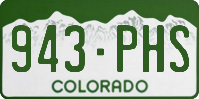 CO license plate 943PHS