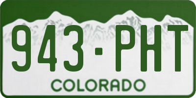 CO license plate 943PHT