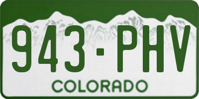 CO license plate 943PHV