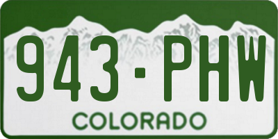 CO license plate 943PHW