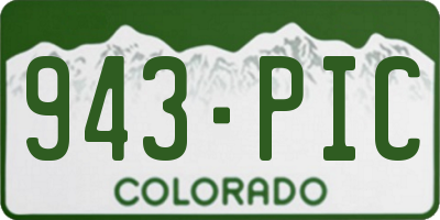 CO license plate 943PIC