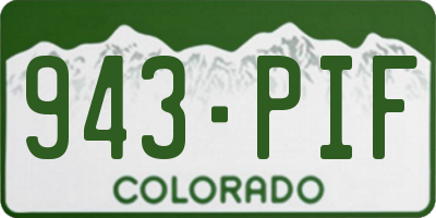 CO license plate 943PIF