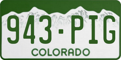 CO license plate 943PIG