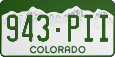 CO license plate 943PII