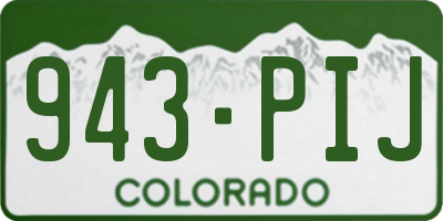 CO license plate 943PIJ