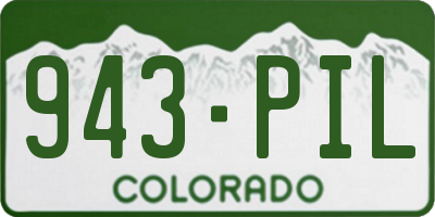 CO license plate 943PIL