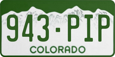 CO license plate 943PIP