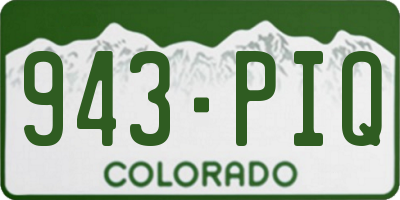 CO license plate 943PIQ