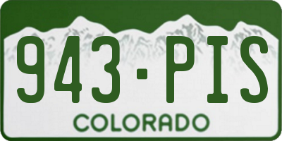 CO license plate 943PIS