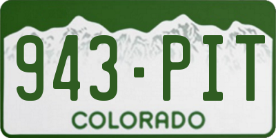 CO license plate 943PIT
