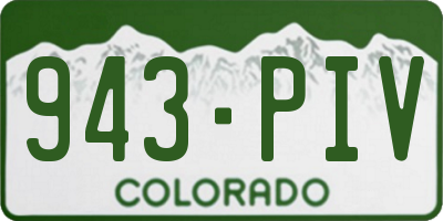 CO license plate 943PIV